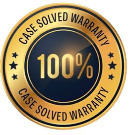 100% Case Solved Warranty badge